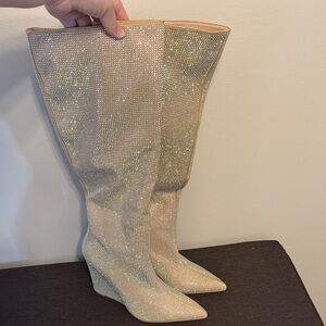 NWOT Dolls Kill Sparkling Rhinestone Heeled Boots